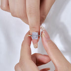 [Solara Jewelry ]4,0 Karat aufwendiger, bezaubernder Radiand-Schliff Banquet Ring