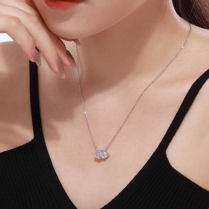[Solara Jewelry ]輝くスクエア＆ハートネックレス