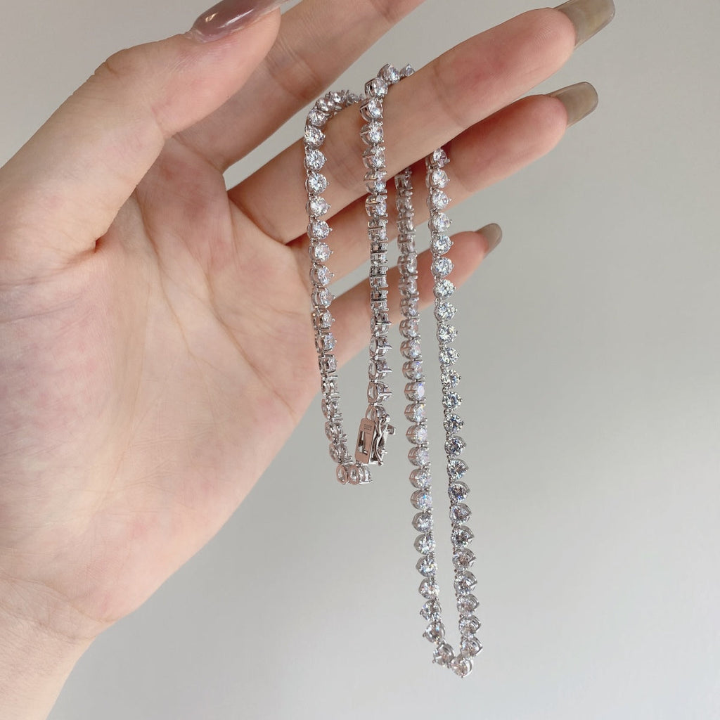 [Solara Jewelry] オーネイト ハートカット テニスネックレス
