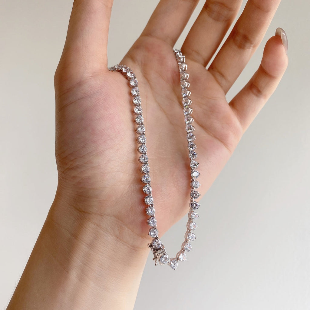 [Solara Jewelry] オーネイト ハートカット テニスネックレス