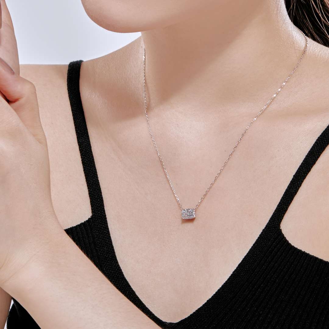 [Solara Jewelry ]豪華スクエア型カラフルネックレス