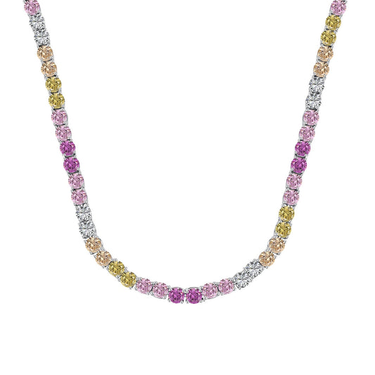 [Solara Jewelry ]Zarte bunte Tennis-Halskette