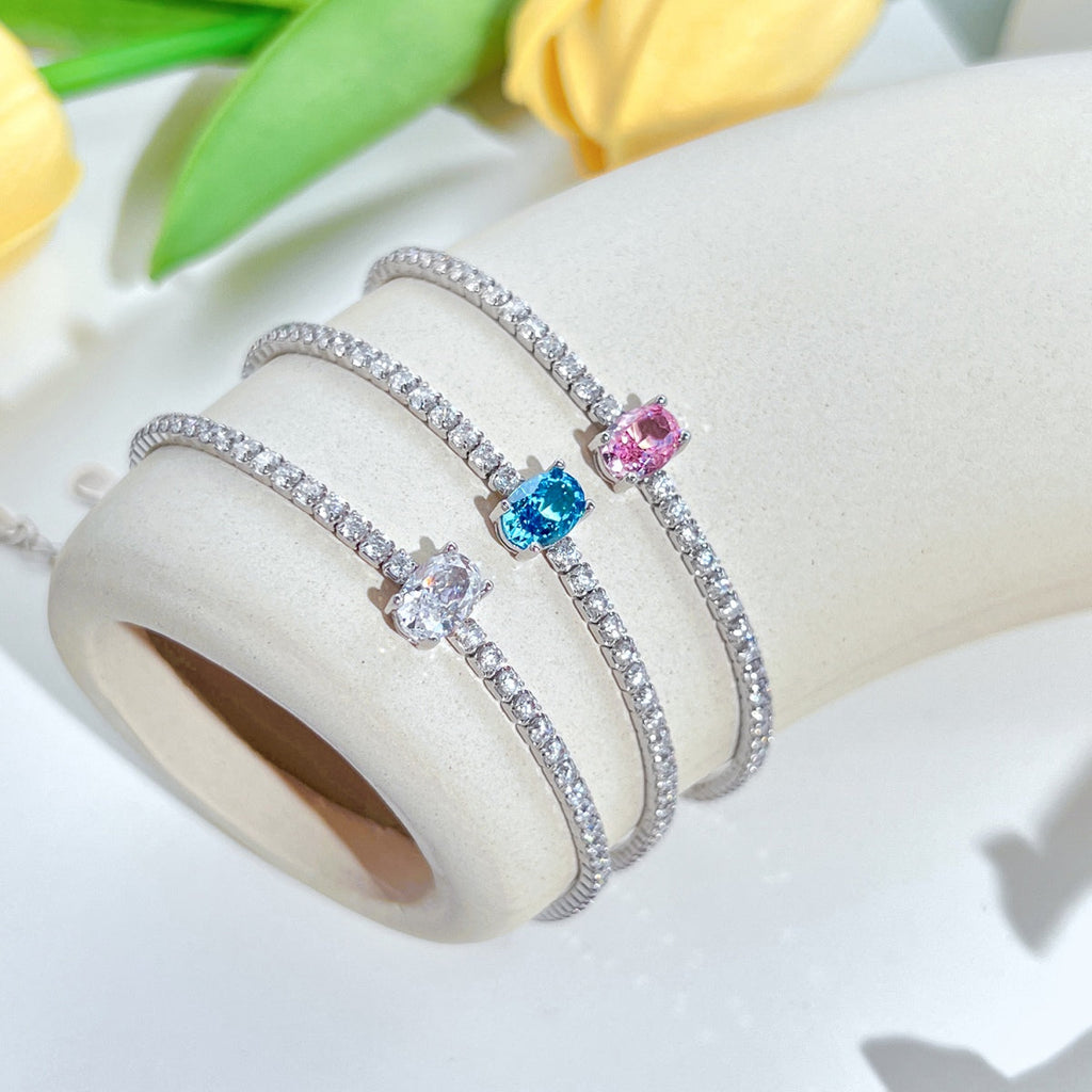 [Solara Schmuck] Exquisites ovales Armband mit 0,75 Karat für jeden Tag