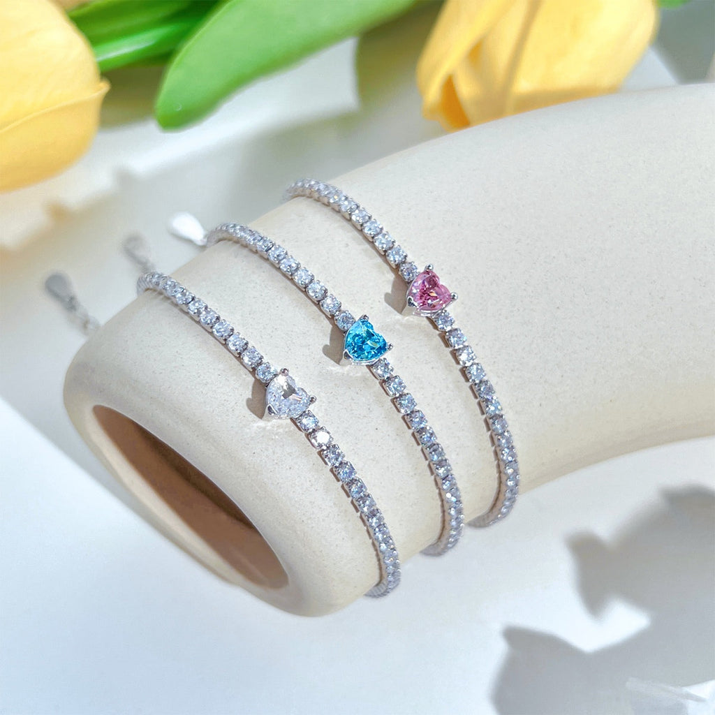 [Solara Jewelry ]0,5 Karat Elegantes, romantisches Armband in Herzform für Liebende
