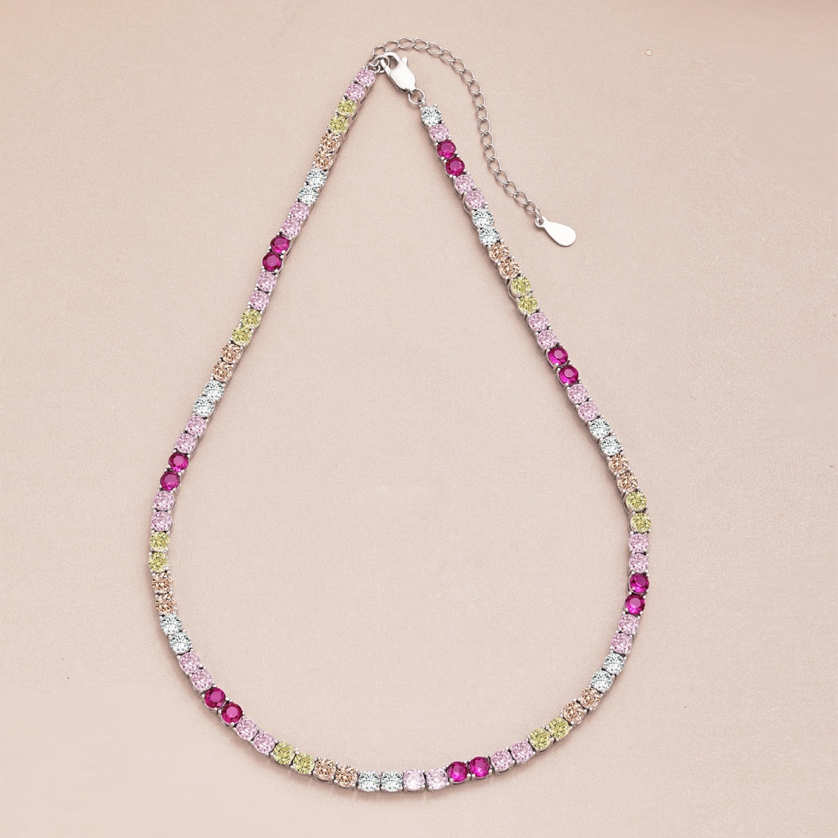[Solara Jewelry ]繊細でカラフルなテニスネックレス