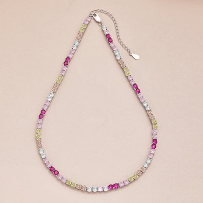 [Solara Jewelry ]繊細でカラフルなテニスネックレス