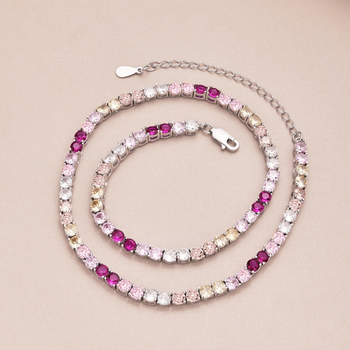 [Solara Jewelry ]繊細でカラフルなテニスネックレス