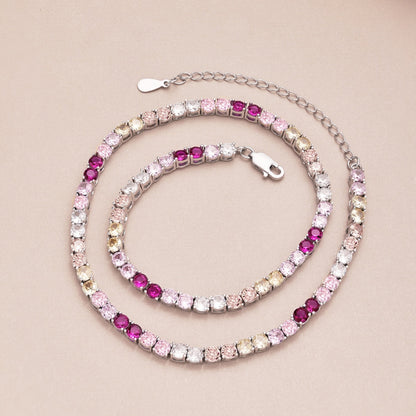 [Solara Jewelry ]繊細でカラフルなテニスネックレス