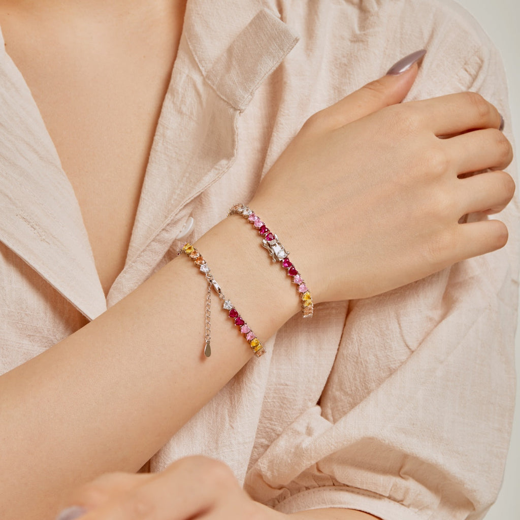 [Solara Jewelry ]豪華でカラフルなロマンチックなハート型恋人ブレスレット