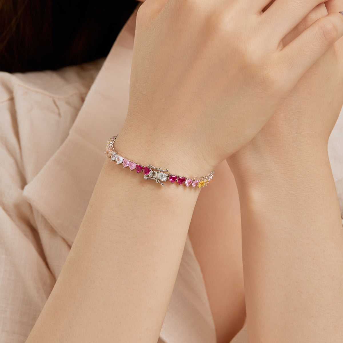 [Solara Jewelry ]豪華でカラフルなロマンチックなハート型恋人ブレスレット