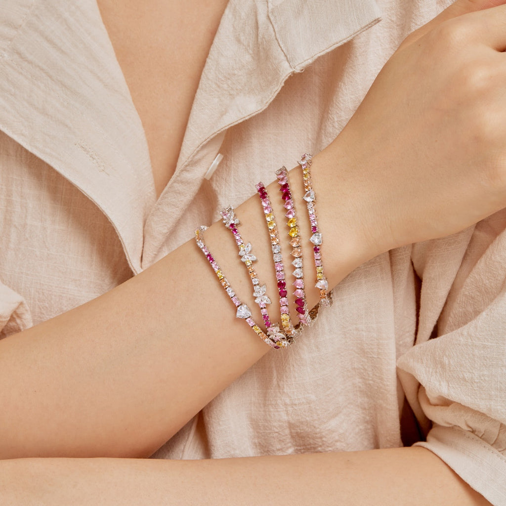 [Solara Jewelry ]豪華でカラフルなロマンチックなハート型恋人ブレスレット
