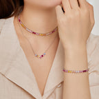 [Solara Jewelry ]豪華でカラフルなロマンチックなハート型恋人ブレスレット