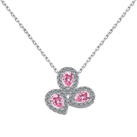 [Solara Jewelry ]Elegant Flower Shape Pear Cut Necklace