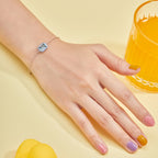 [Solara Jewelry ]2.0 Karat funkelndes, farbenfrohes Armband im Smaragdschliff für den Alltag