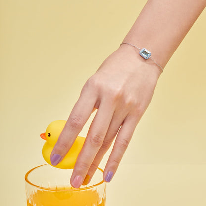 [Solara Jewelry ]2.0 Karat funkelndes, farbenfrohes Armband im Smaragdschliff für den Alltag