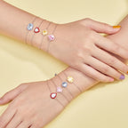 [Solara Jewelry ]2.0 Karat funkelndes, farbenfrohes Armband im Smaragdschliff für den Alltag