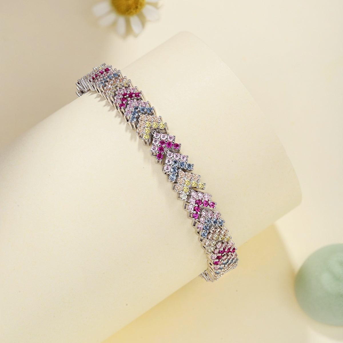 [Solara Jewelry ]飾り気のある輝くラウンドカットパーティーブレスレット
