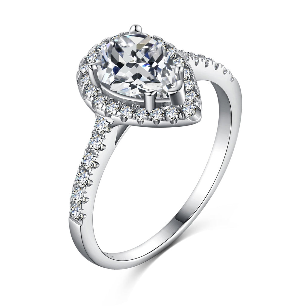 [Solara Jewelry ]1,0 Karat Luxuriöser, strahlender Hochzeitring in Tropfenform