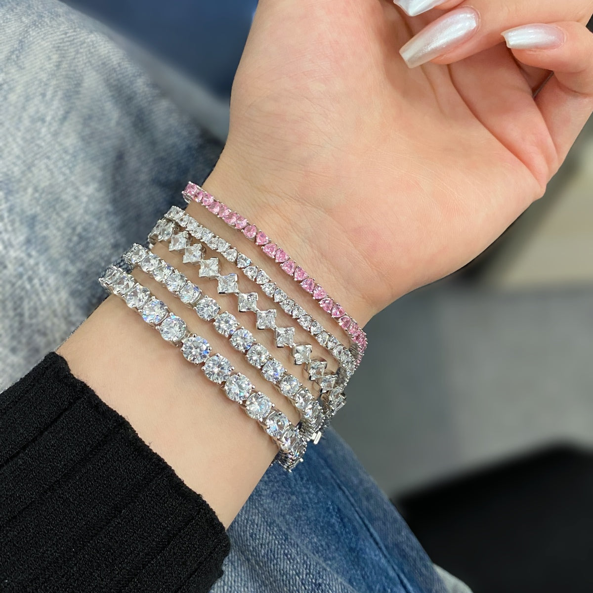 [Solara Jewelry ]0.5 Karat kunstvolles Prinzessschliff-Alltagsarmband
