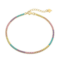 [Solara Jewelry ]Dazzling Colorful Round Cut Daily Bracelet