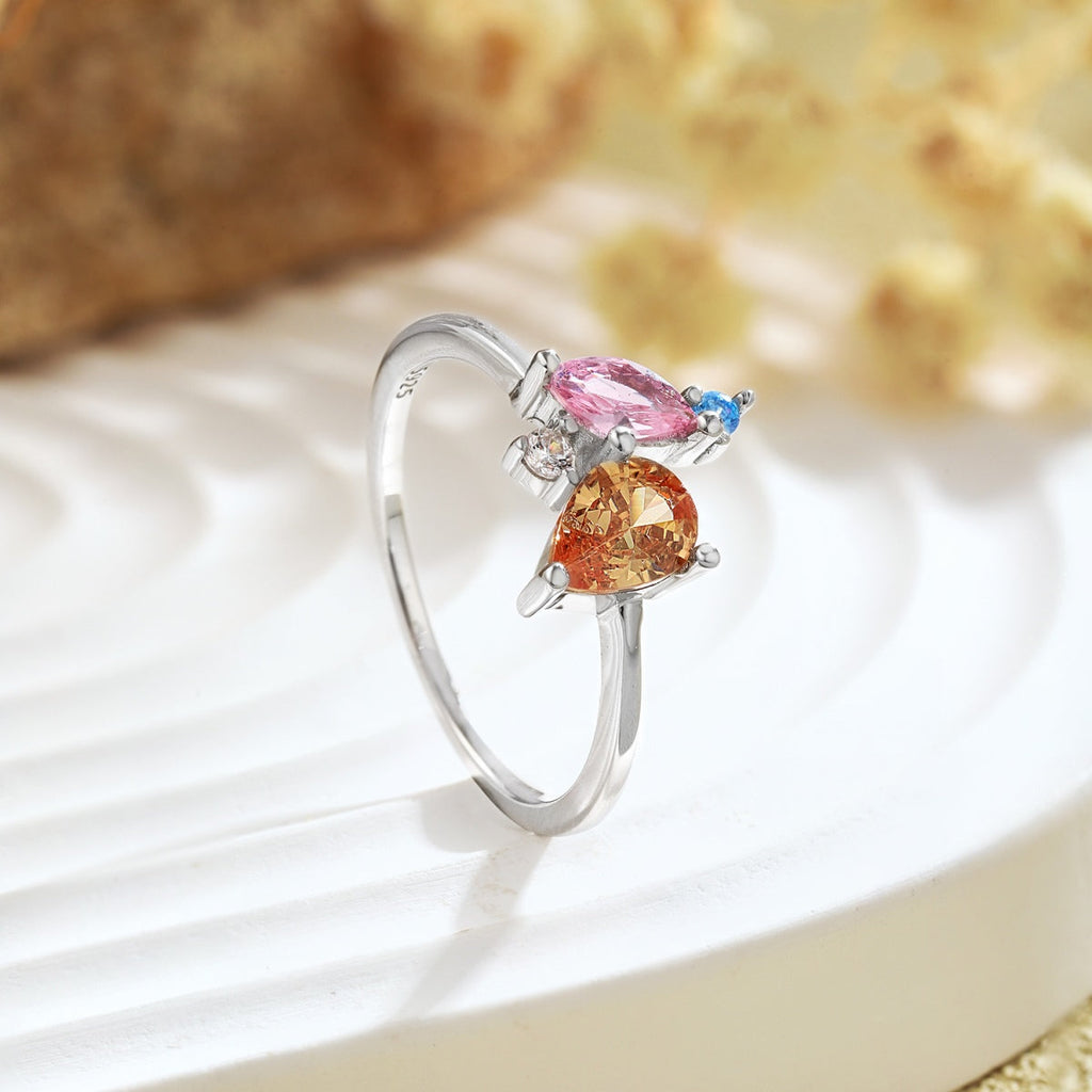 [Solara Schmuck] Strahlender bunter Multi-Schliff Alltagsring