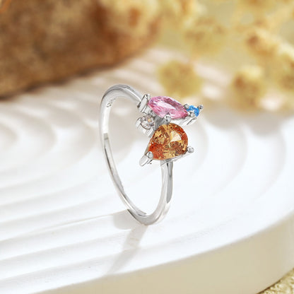 [Solara Schmuck] Strahlender bunter Multi-Schliff Alltagsring