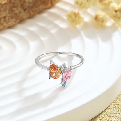 [Solara Schmuck] Strahlender bunter Multi-Schliff Alltagsring