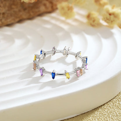 [Solara Jewelry ]ユニークな台形カット デイリーリング