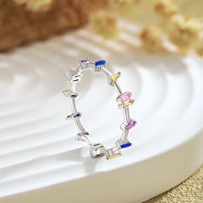 [Solara Jewelry ]ユニークな台形カット デイリーリング