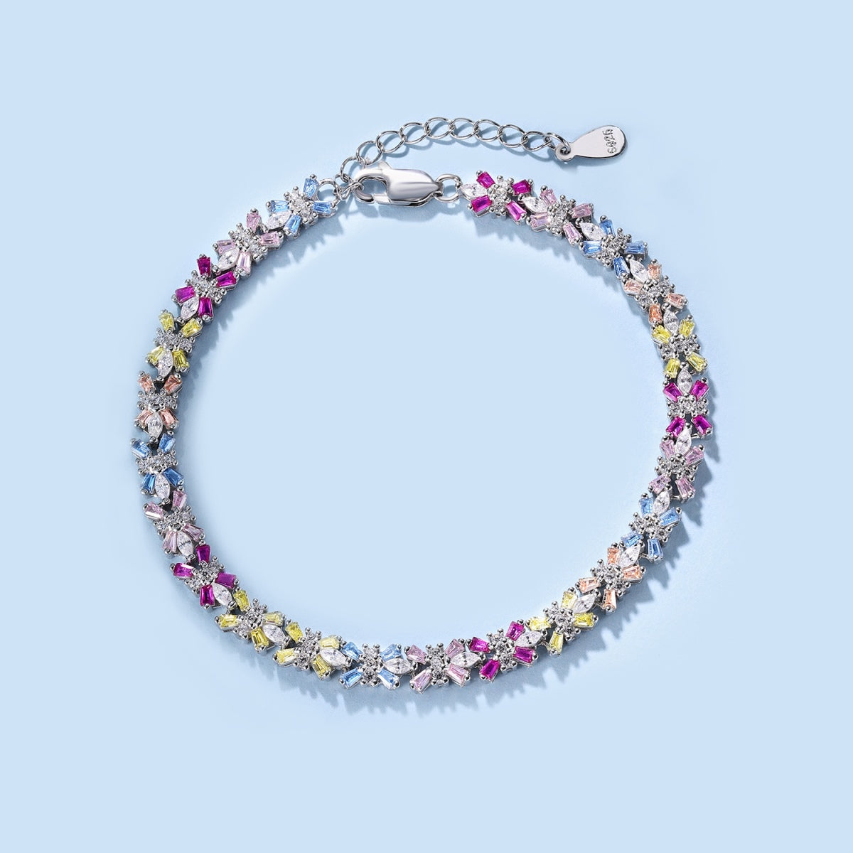 [Solara Jewelry ]輝くカラフルなエメラルドカットパーティブレスレット