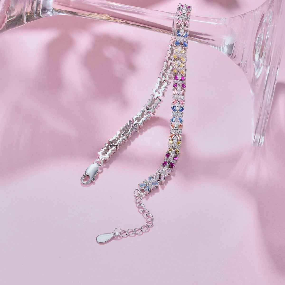 [Solara Jewelry ]輝くカラフルなエメラルドカットパーティブレスレット