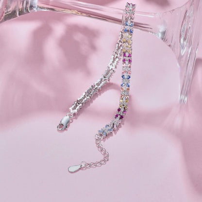 [Solara Jewelry ]輝くカラフルなエメラルドカットパーティブレスレット