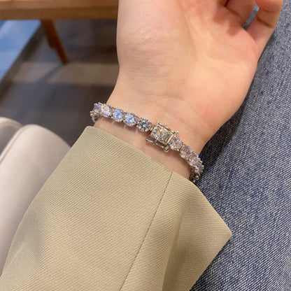 [Solara Jewelry]0,75 Karat blendendes Hochzeitsarmband mit runden Diamanten