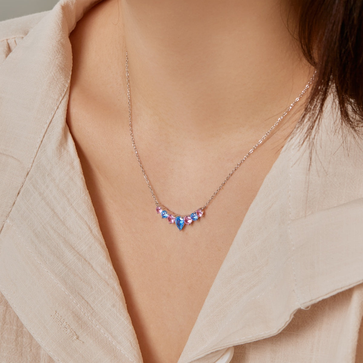 [Solara Jewelry ]可憐なカラフルハートネックレス