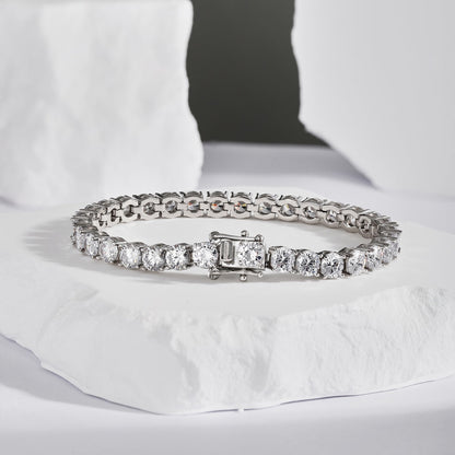 [Solara Schmuck] Verziertes, funkelndes rundgeschliffenes Hochzeitsarmband