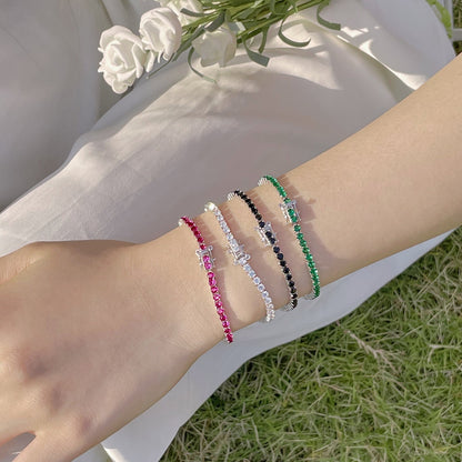[Solara Schmuck ]Strahlendes Buntes Armband mit Rundschliff für Partys