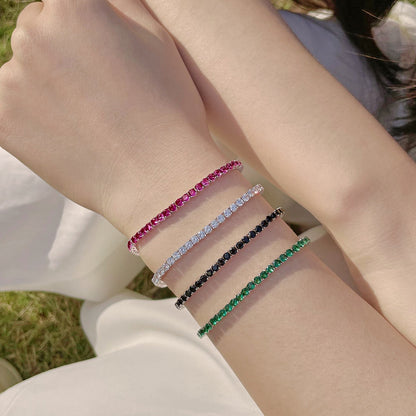 [Solara Schmuck ]Strahlendes Buntes Armband mit Rundschliff für Partys