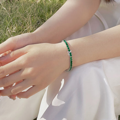 [Solara Jewelry ]輝くカラフルなラウンドカットパーティブレスレット