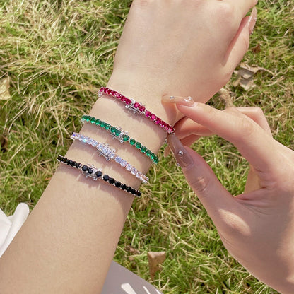 [Solara Jewelry ]輝くカラフルなラウンドカットパーティブレスレット
