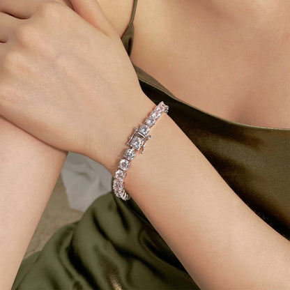 [Solara Jewelry]0,75 Karat blendendes Hochzeitsarmband mit runden Diamanten