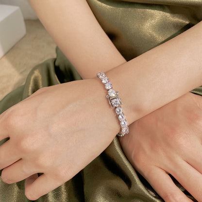 [Solara Jewelry]0,75 Karat blendendes Hochzeitsarmband mit runden Diamanten