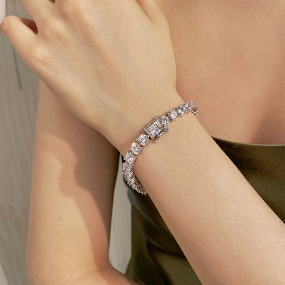 [Solara Jewelry]0,75 Karat blendendes Hochzeitsarmband mit runden Diamanten