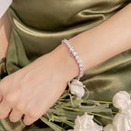 [Solara Schmuck] Verziertes, funkelndes rundgeschliffenes Hochzeitsarmband