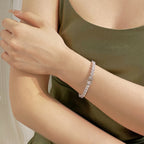 [Solara Schmuck] Verziertes, funkelndes rundgeschliffenes Hochzeitsarmband