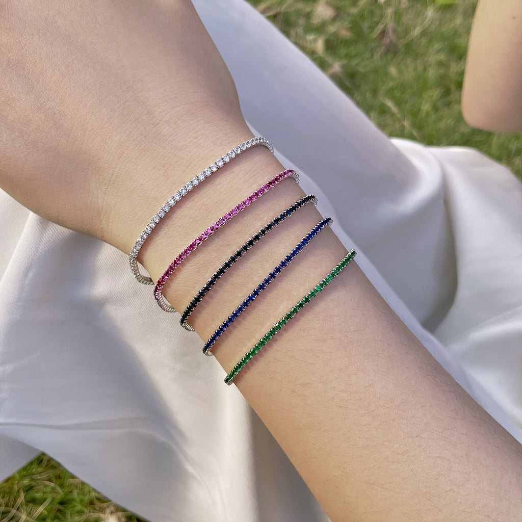 [Solara Schmuck ]Strahlendes Buntes Armband mit Rundschliff für Partys