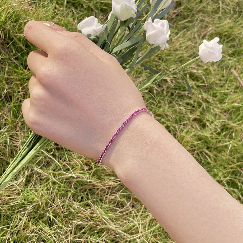 [Solara Schmuck ]Strahlendes Buntes Armband mit Rundschliff für Partys