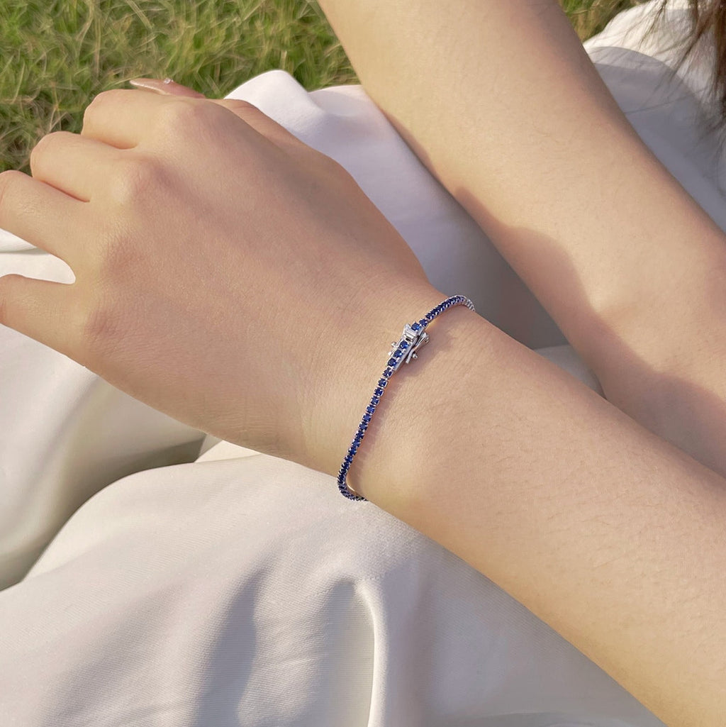 [Solara Schmuck ]Strahlendes Buntes Armband mit Rundschliff für Partys