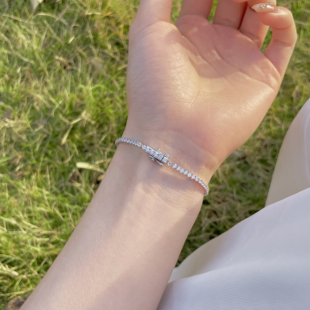 [Solara Schmuck ]Strahlendes Buntes Armband mit Rundschliff für Partys