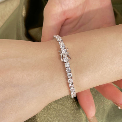[Solara Jewelry ]豪華な装飾のラウンドカットテニスブレスレット