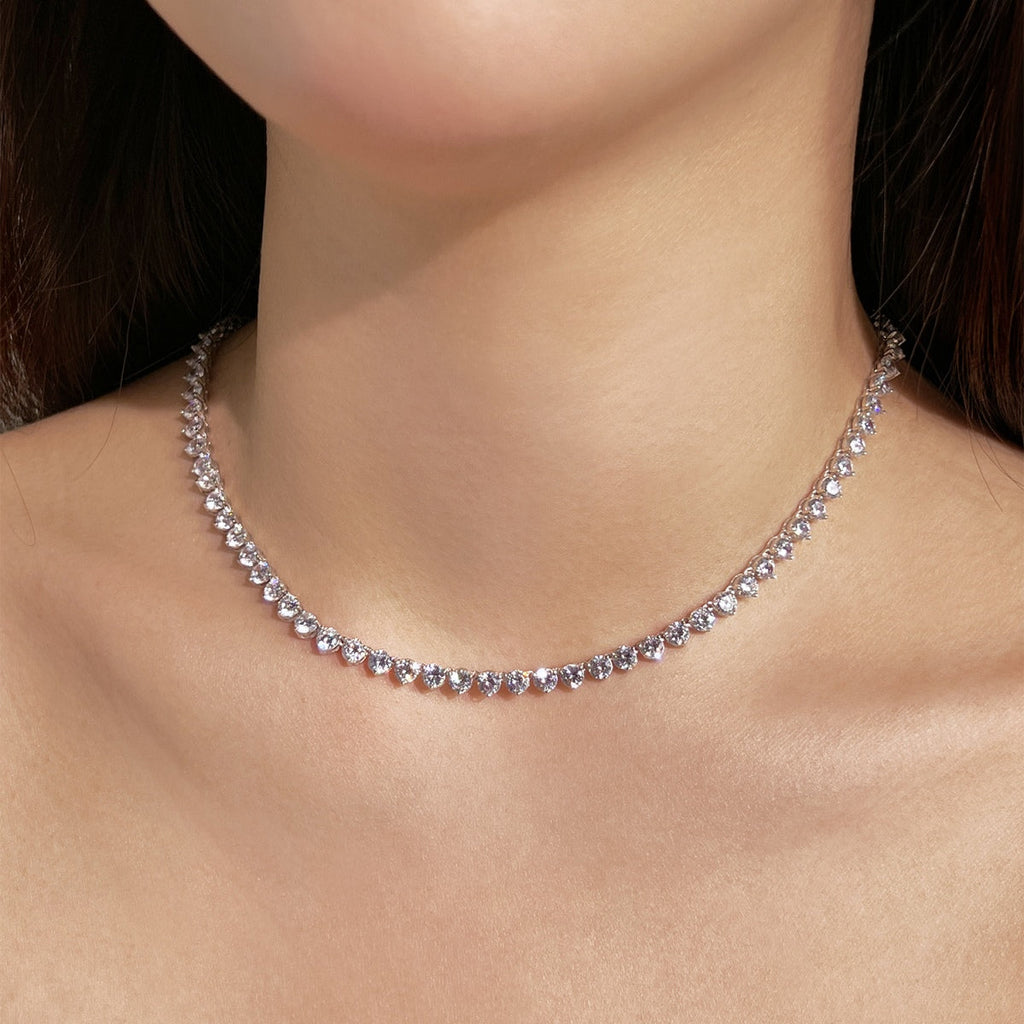 [Solara Jewelry] オーネイト ハートカット テニスネックレス